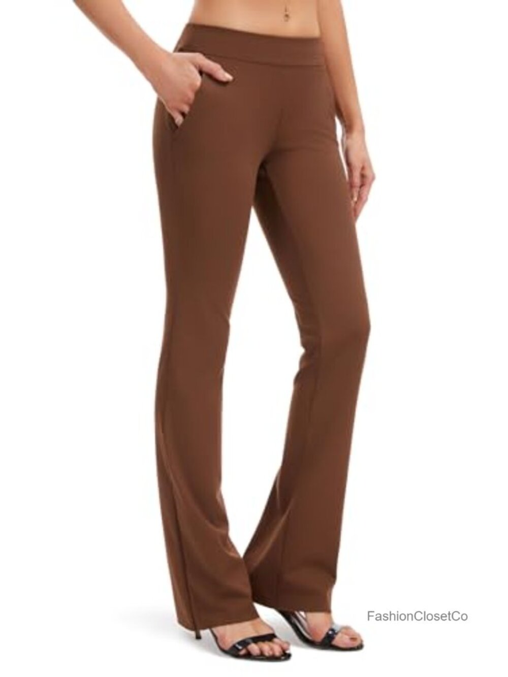 Bootcut Yoga Dress Pants Stretchy Business Casual Trousers with Pockets